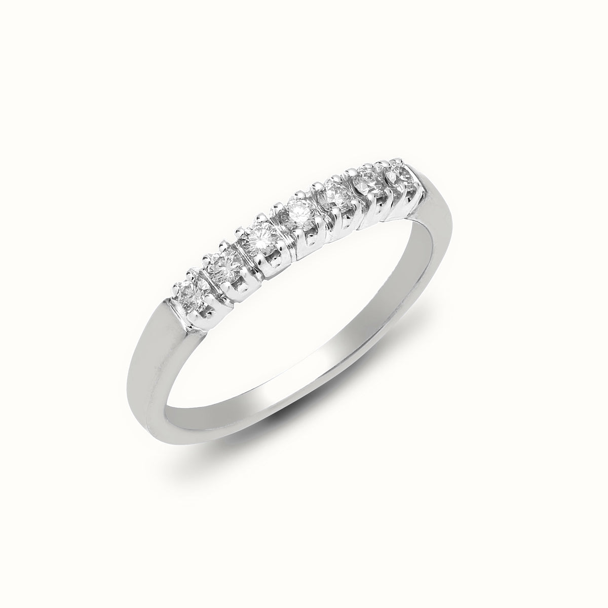 9ct Gold Natural Diamond 7 Stone Half Eternity Ring