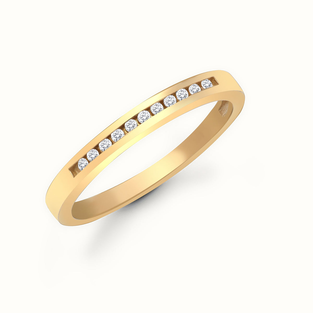 9ct Yellow Gold Natural Diamond Half Eternity Ring