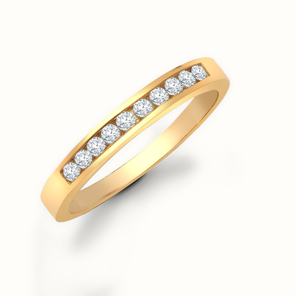 9ct Yellow Gold Natural Diamond Half Eternity Ring