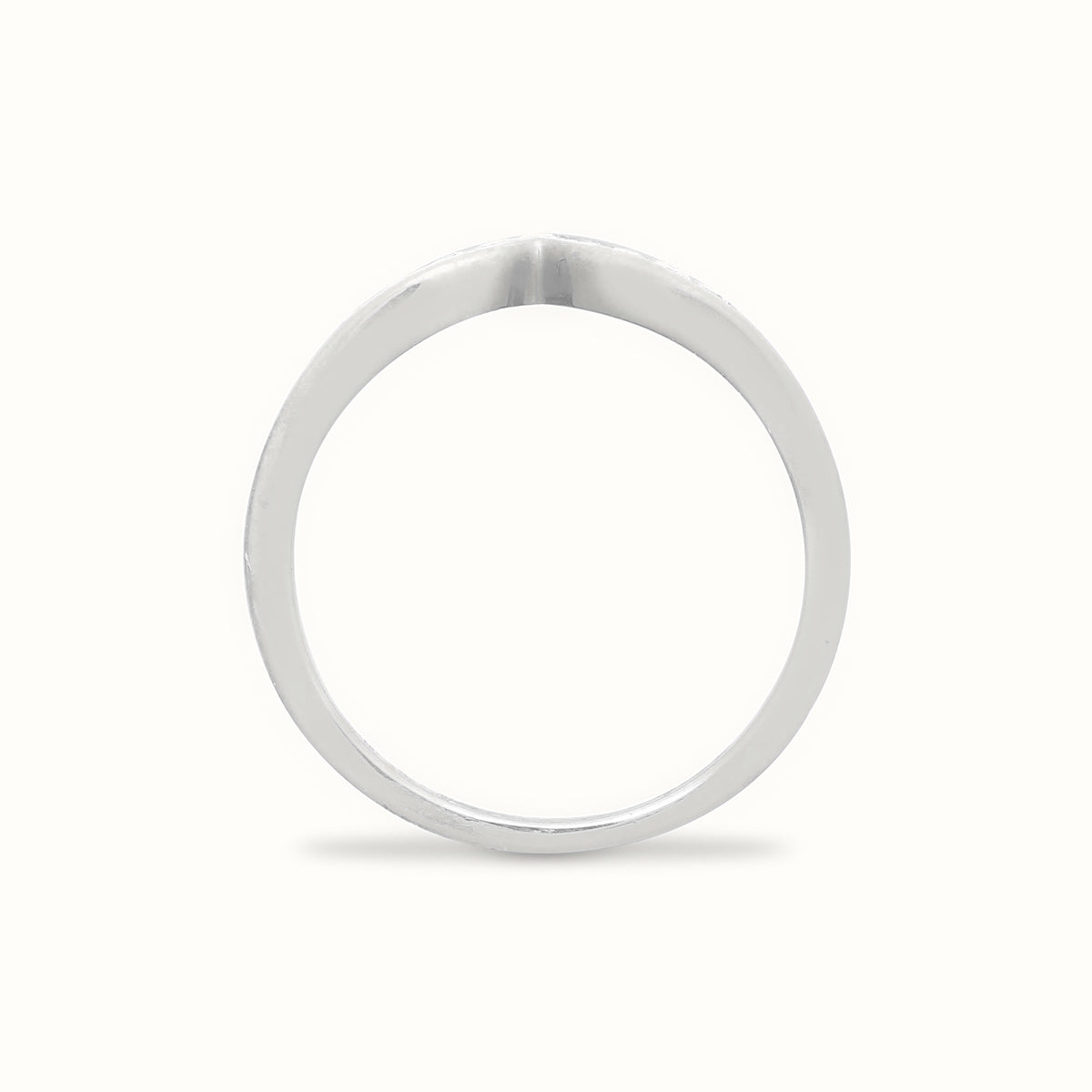 9ct White Gold Natural Diamond Wishbone Ring