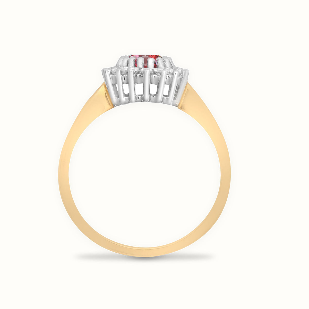 9ct Yellow Gold Natural Diamond 23pts & Ruby 1.10ct Ring