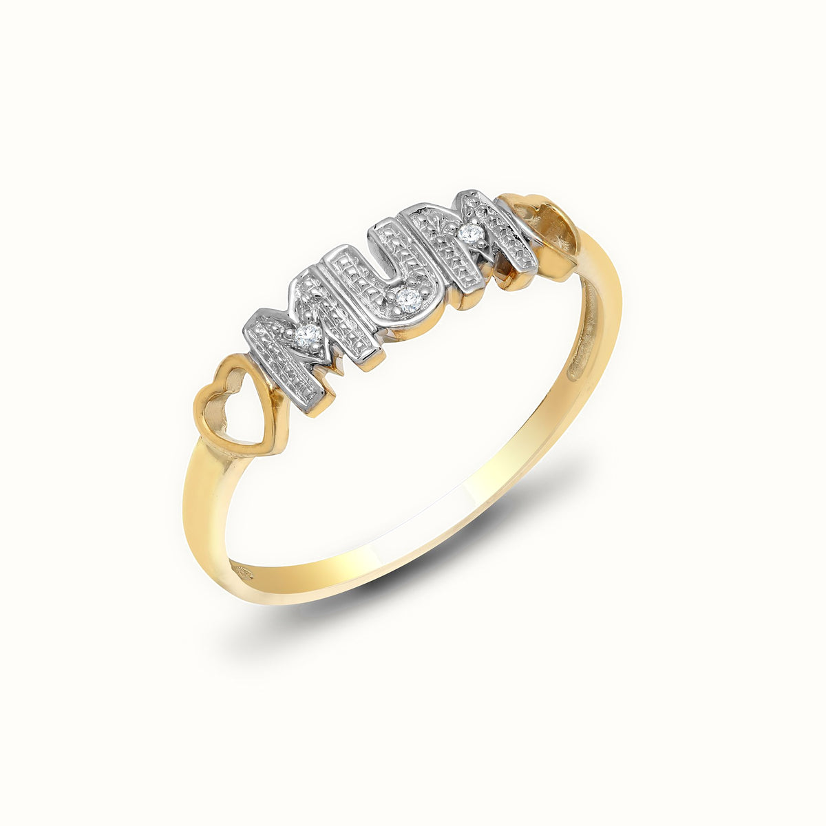 9ct Yellow Gold Natural Diamond 'Mum' Ring