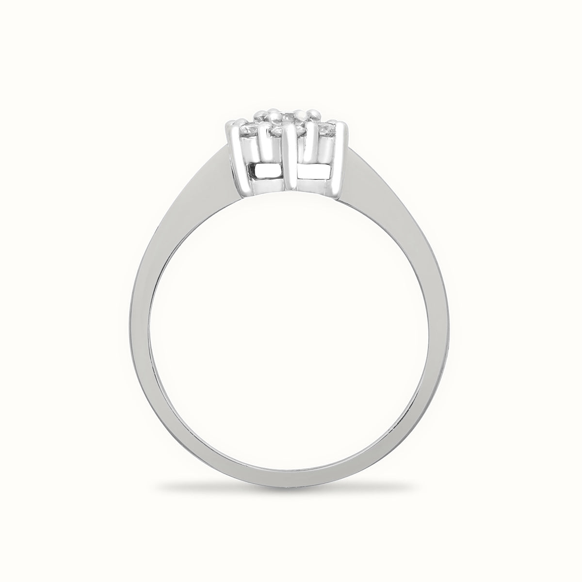 9ct White 0.33ct 6 x 1 Cluster Ring