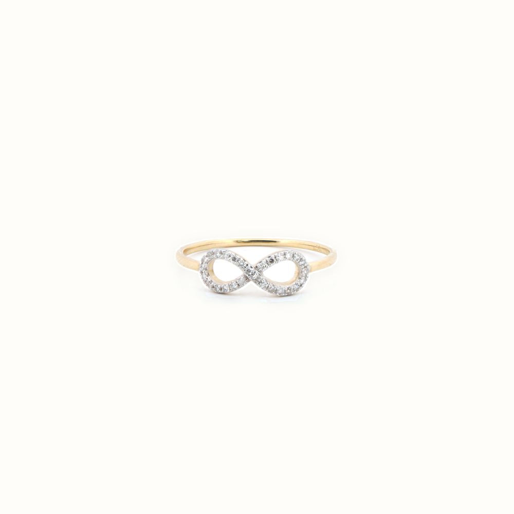 9ct Yellow 0.10ct Natural Diamond Infinity Ring