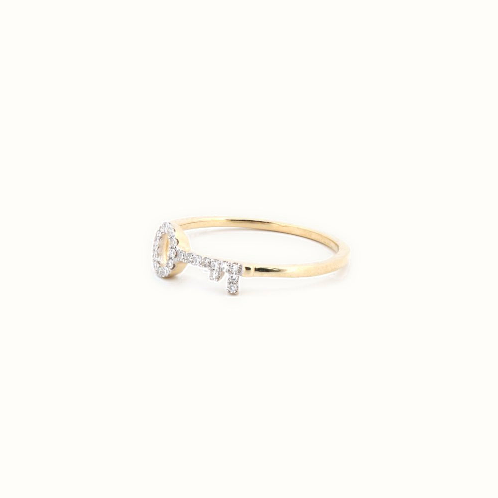 9ct Yellow 0.07ct Natural Diamond Key Ring