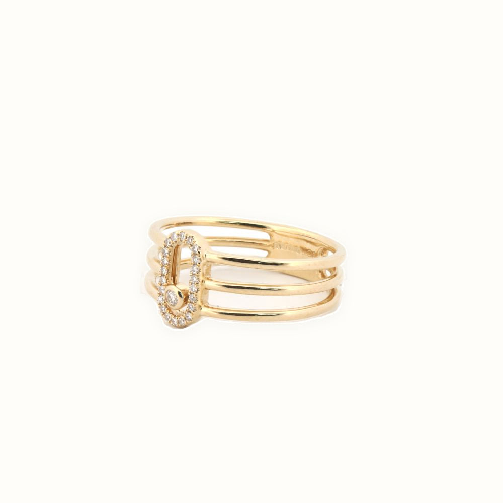 9ct Yellow 0.08ct Moving Natural Diamond Ring
