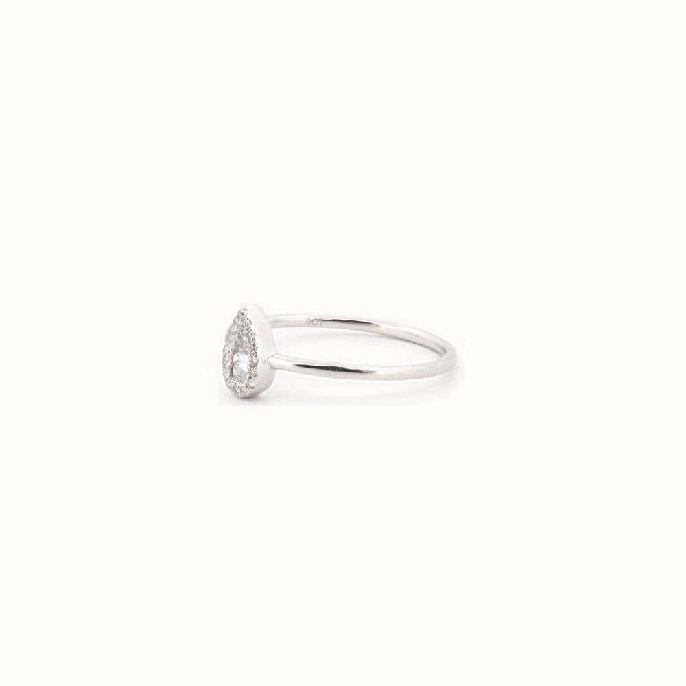 9ct White 0.11ct Natural Diamond Ring