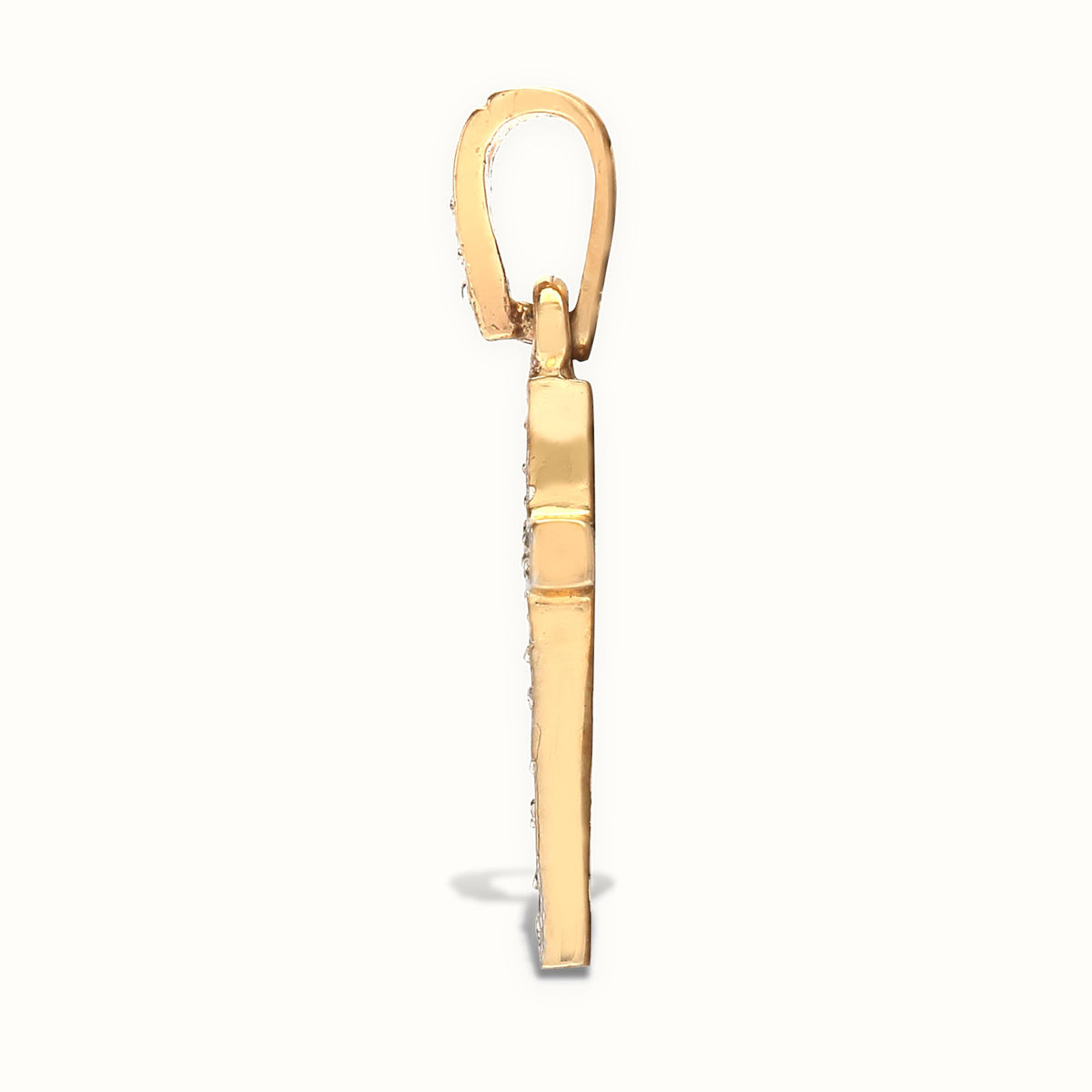 9ct Yellow Gold Natural Diamond Cross