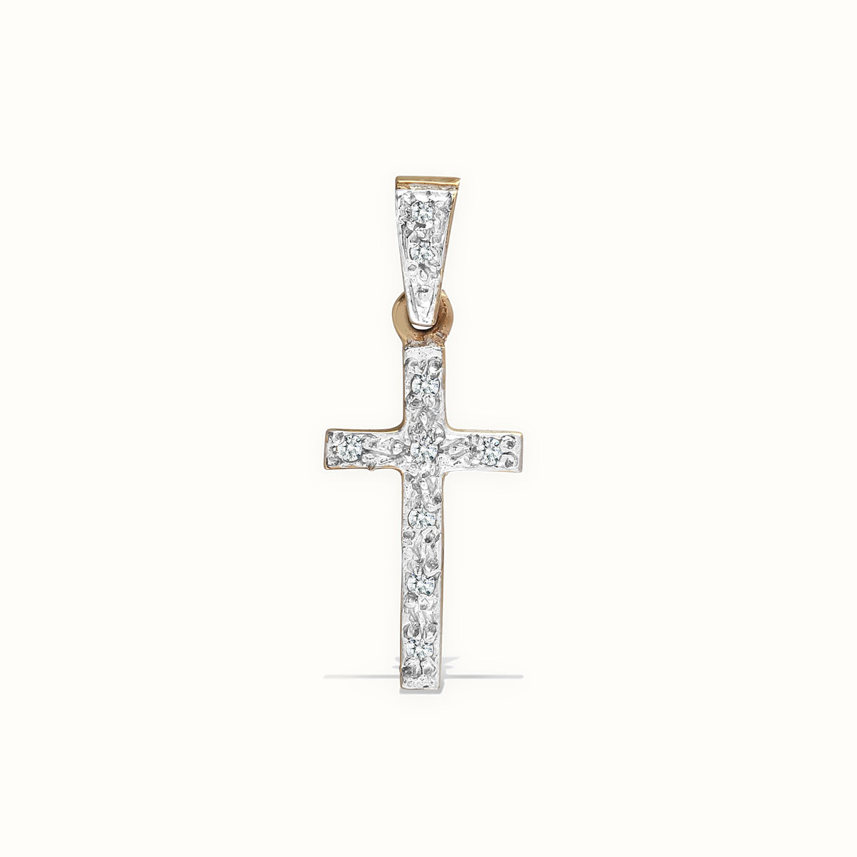 9ct Yellow Gold Natural Diamond Cross