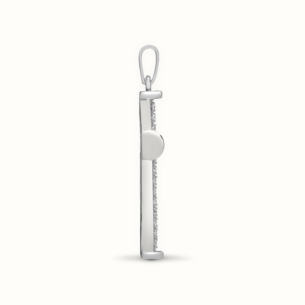 9ct White Gold Natural Diamond Cross