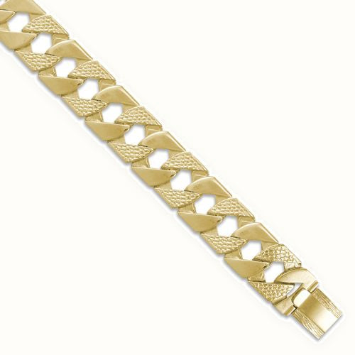 9ct Gold Polished Lizard Cast Curb Bracelet