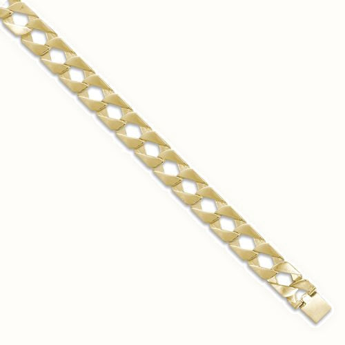 9ct Heavy Polished Cast Curb Bracelet