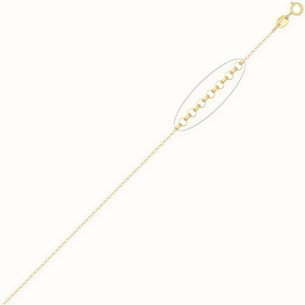 9ct Yellow Gold Round Belcher Gauge Pendant Chain