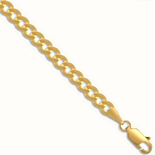 9ct Yellow Gold Flat Curb Gauge Bracelet