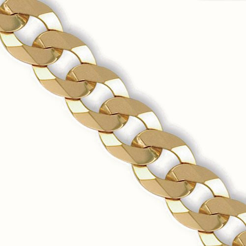 9ct Yellow Gold Flat Curb Gauge Bracelet