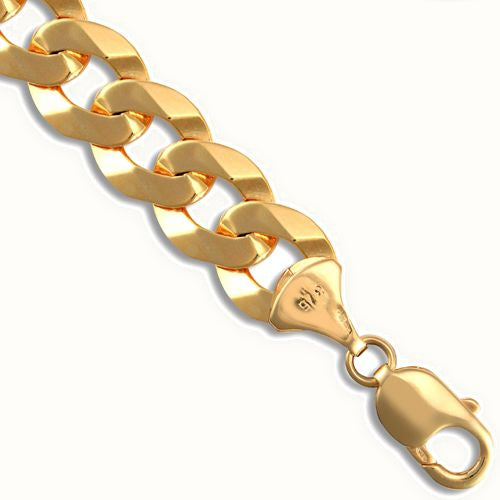 9ct Yellow Gold Flat Curb Gauge Bracelet