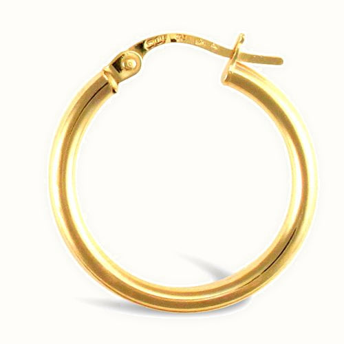 9ct yellow gold ultra light plain creole Hoop Earrings