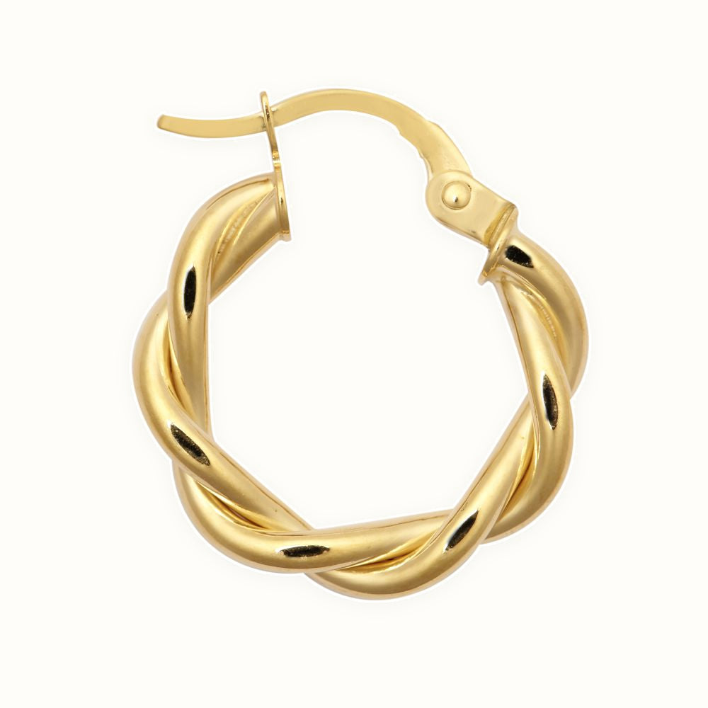 9ct Yellow Double Tubed Polished hoop Earrings