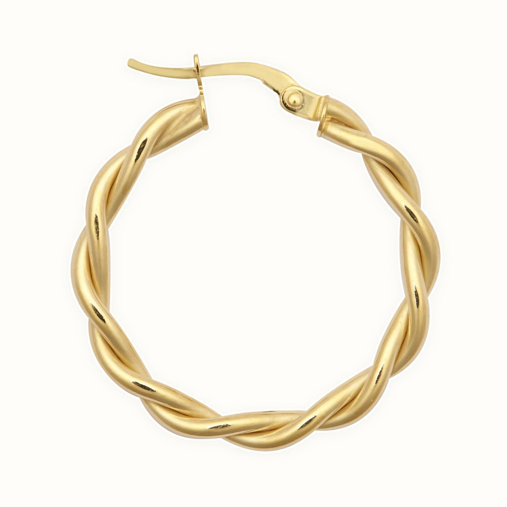 9ct Yellow Double Tubed Polished hoop Earrings