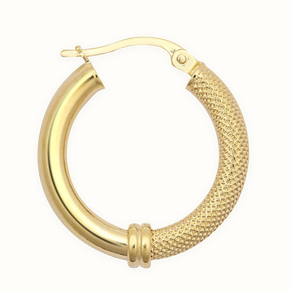 9ct Yellow Polished Mesh Hoop Earrings