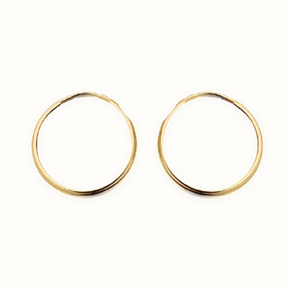 9ct yellow gold plain polished Hoop Earrings