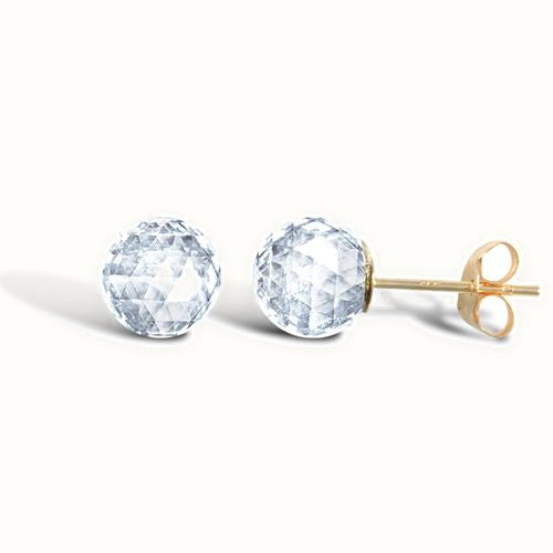 9ct yellow gold Aurora Borealis round stud earrings