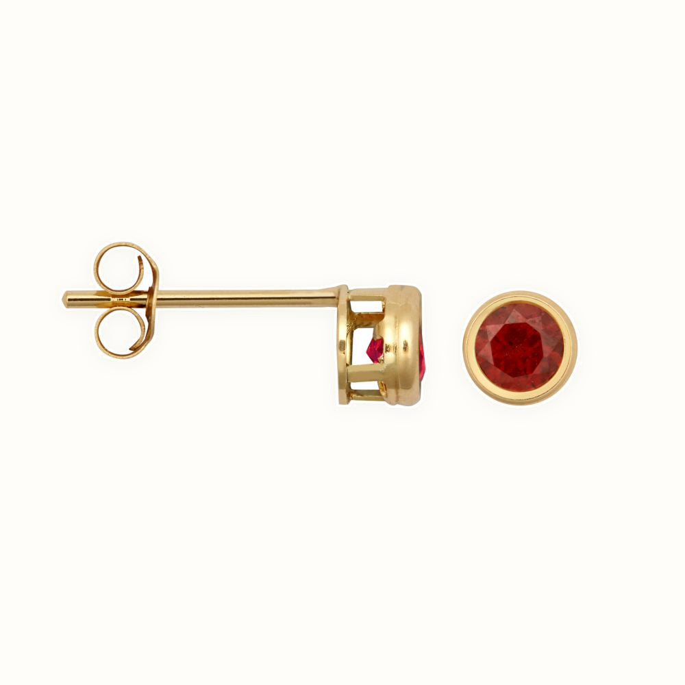 9ct Yellow Rub-over Set Stud Earrings