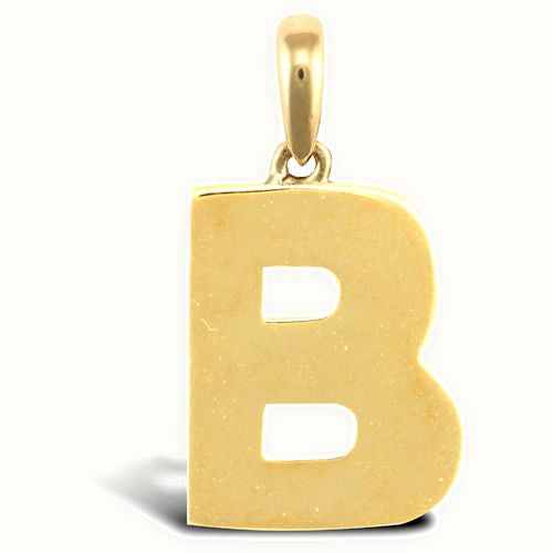 9ct Yellow Gold Plain Initial Pendant