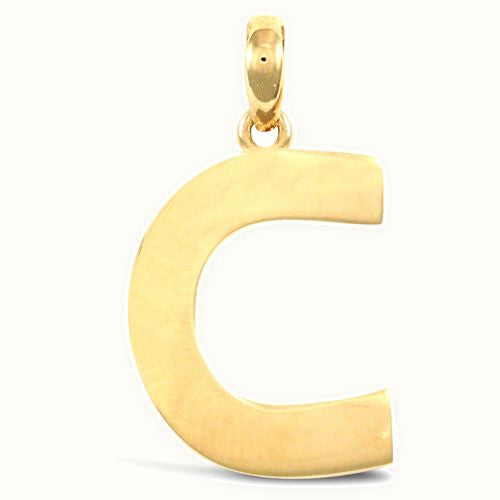 9ct Yellow Gold Plain Initial Pendant