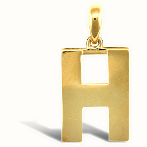 9ct Yellow Gold Plain Initial Pendant