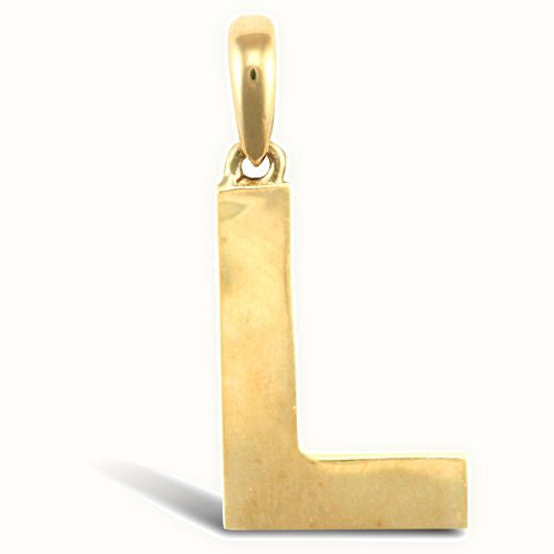 9ct Yellow Gold Plain Initial Pendant