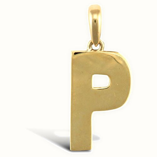 9ct Yellow Gold Plain Initial Pendant