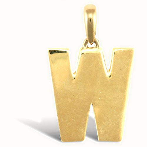 9ct Yellow Gold Plain Initial Pendant