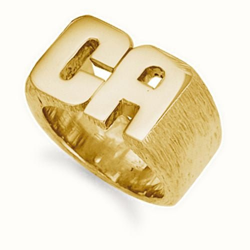 9ct Yellow Gold Initial Blank Ring