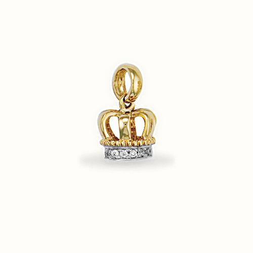 9ct Yellow Gold Cubic Zirconia Crown Pendant