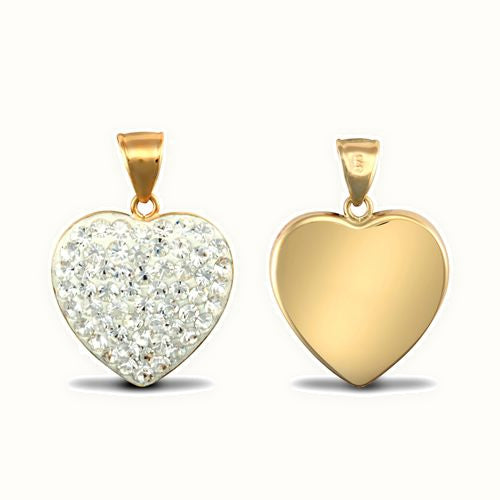 9ct Gold Crystal Heart Pendant — Delan Jewellers