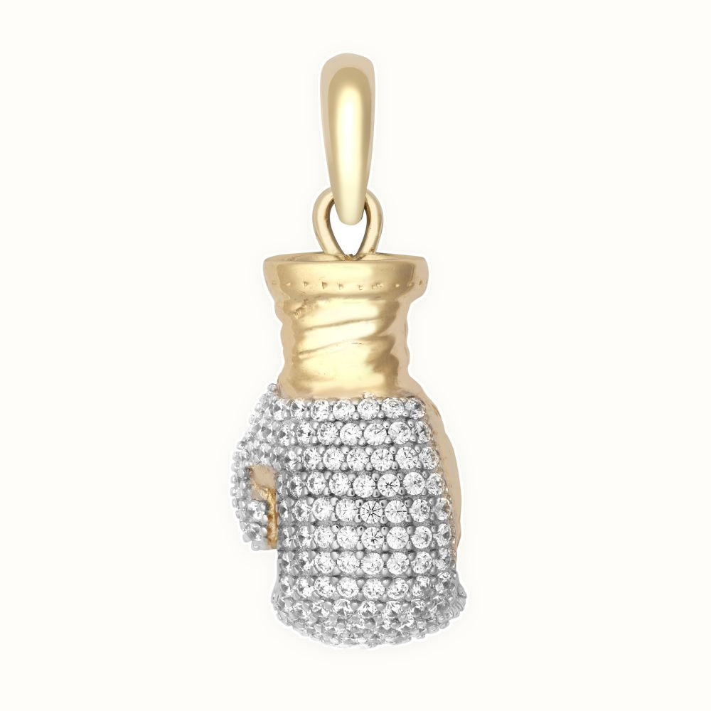 9ct Yellow Gold CZ Set Boxing Glove Pendant