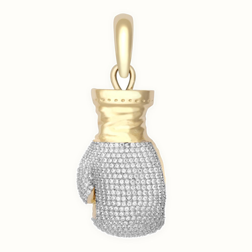 9ct Yellow Gold CZ Set Boxing Glove Pendant