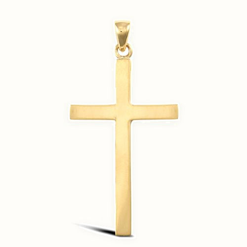 9ct Yellow Gold Plain Solid Cross