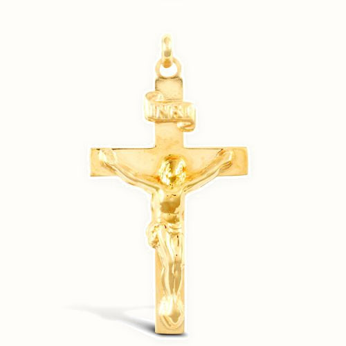 9ct Yellow Gold Plain Crucifix