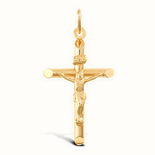 9ct Yellow Gold Plain Crucifix
