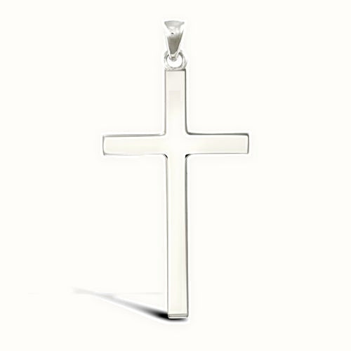 9ct White Gold Solid Cross