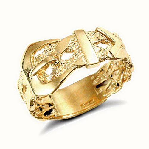 9ct Yellow Gold Buckle Ring