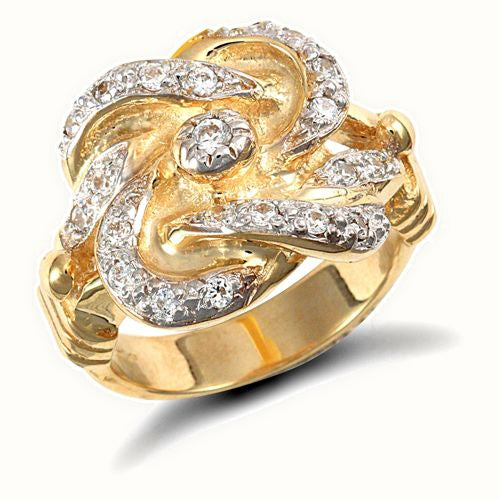 9ct Yellow Gold Cubic Zirconia Knot Ring