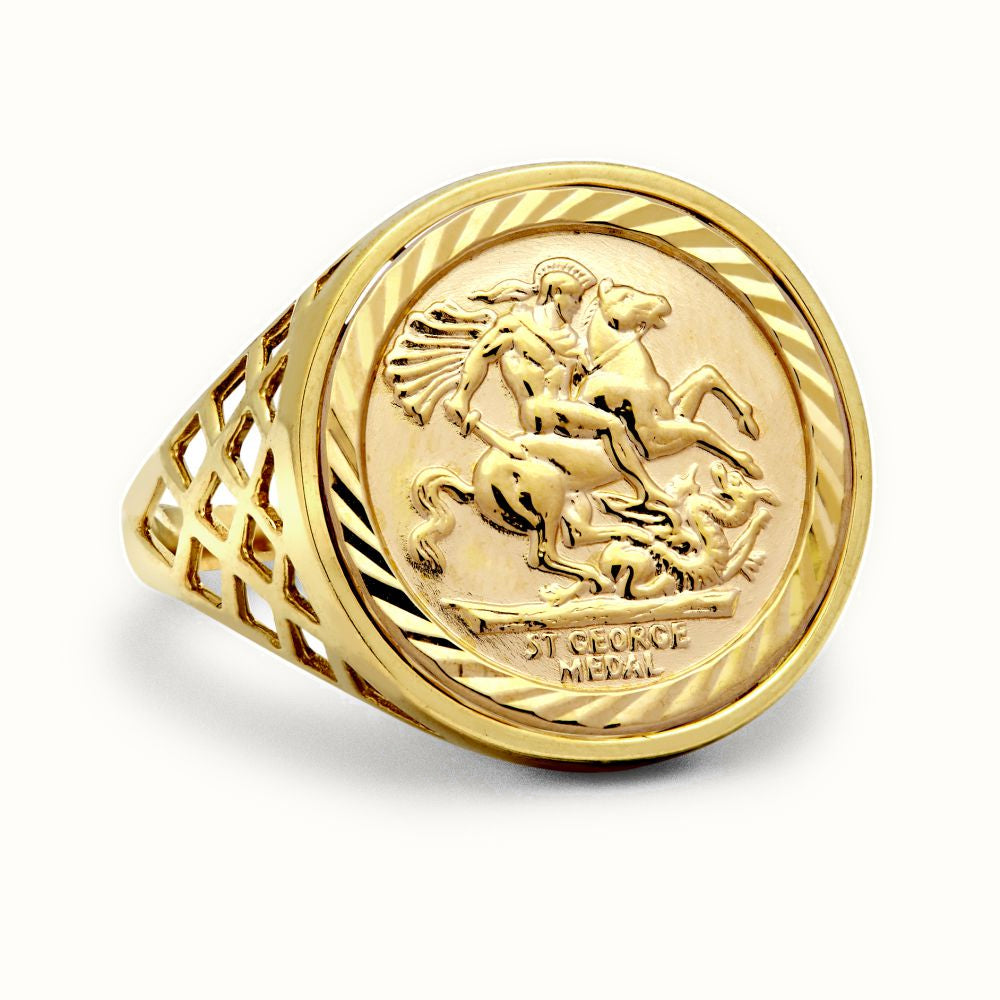 9ct Yellow Gold 10Th St George Ring