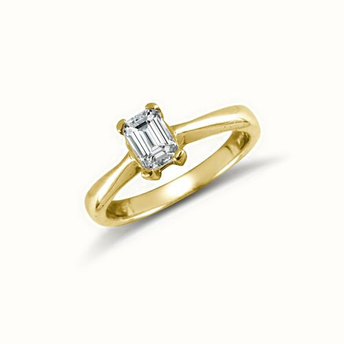9ct Emerald Cut CZ Solitaire Ring — Delan Jewellers