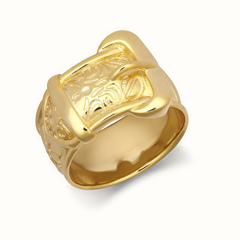 9ct Yellow Gold Buckle Ring