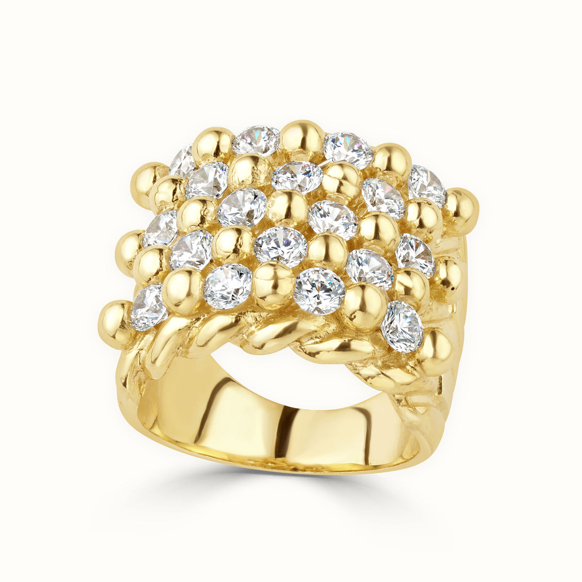 9ct Yellow Gold CZ Keeper Ring