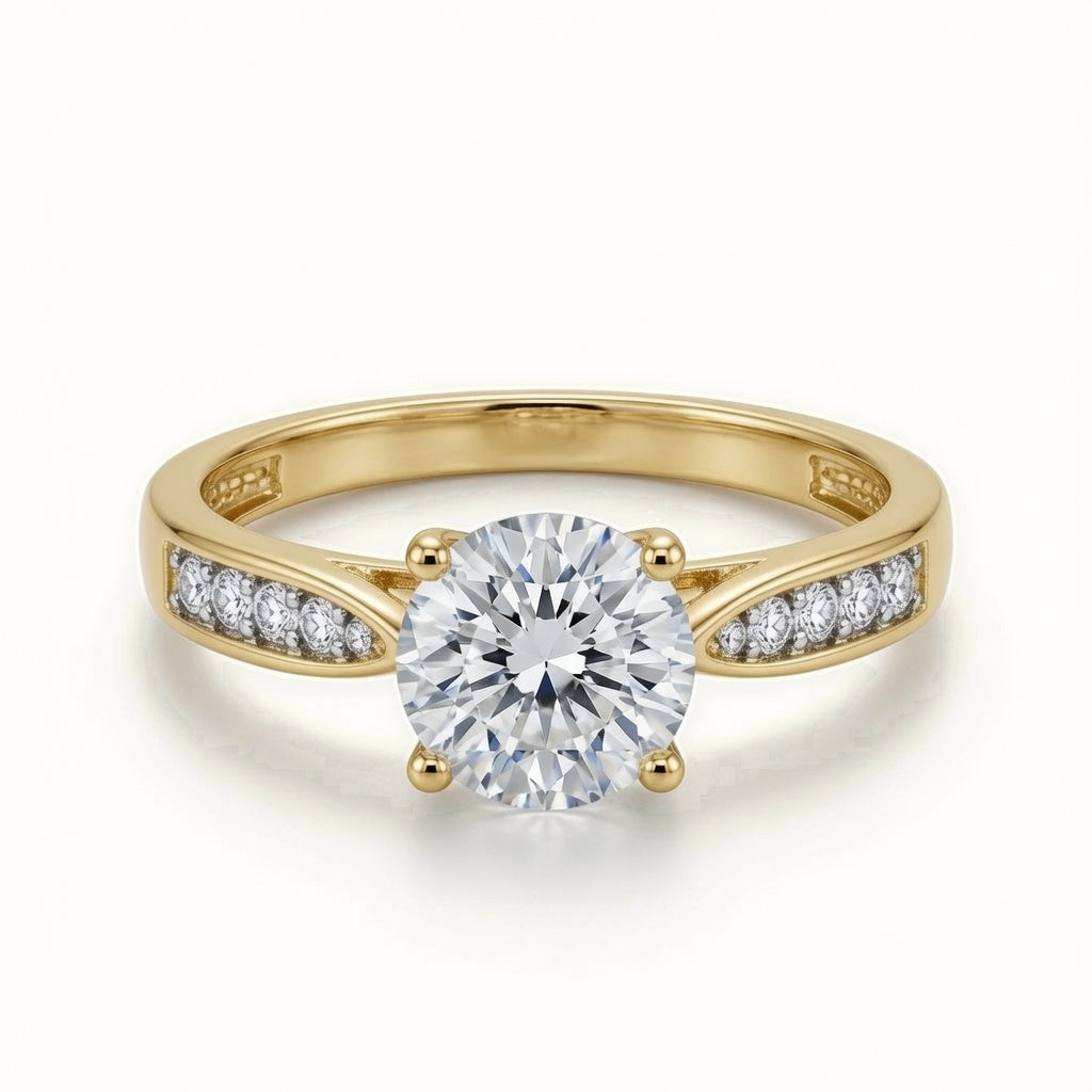 9ct Yellow CZ Ladies Dress Ring