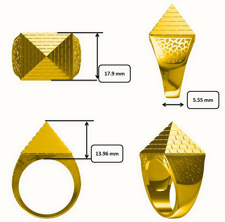 9ct Yellow Gold Half Ounce Pyramid Ring